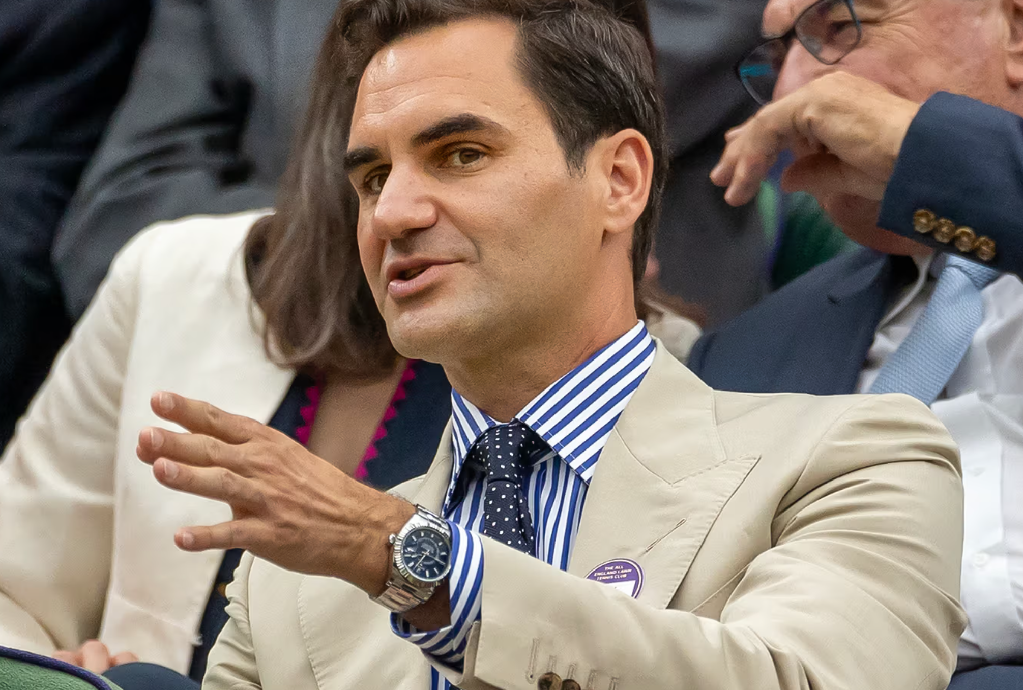 Roger Federer Sports New Rolex Sky-Dweller While Honored at Wimbledon